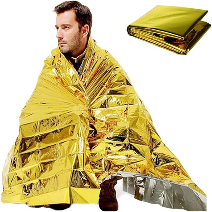 1Pc Waterproof First Aid Foil Emergency Thermal Blankets Space Keep Warm Blanket Kit, Camping, Auto